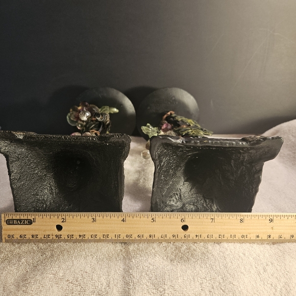 2 Vintage Cast Iron/metal Pillar Candle Holder. Ornamental grapevine. - Picture 16 of 16